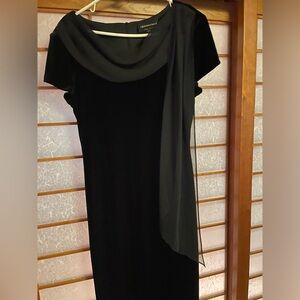 Black Velvet Connected  Midi Dress Size 12